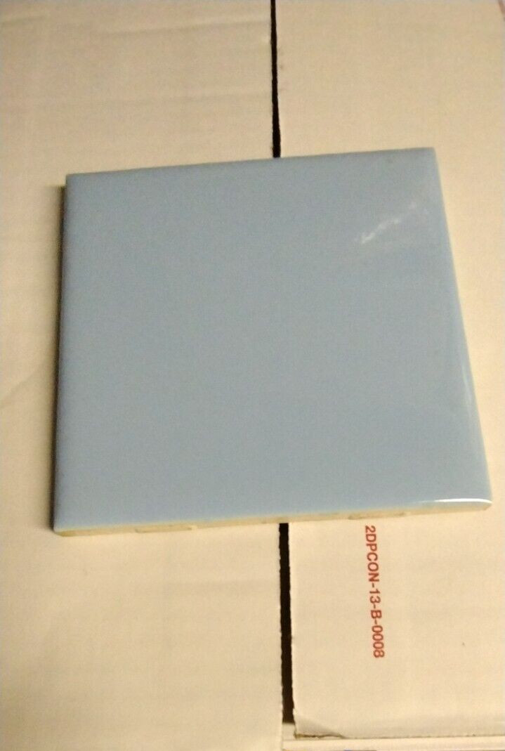 1 Wall Tile Mosaic USA 4-3/8″ Sq. Gloss Baby Blue Ceramic 1950 MCM Retro Vintage