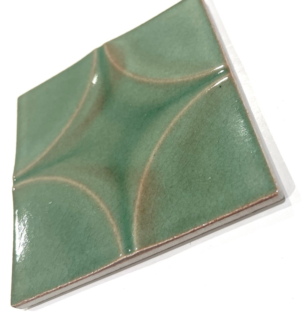 4×4 Wedgwood Virginia Crackle Green Faded Star Shaped Ceramic Wall Tile (4 PCS)