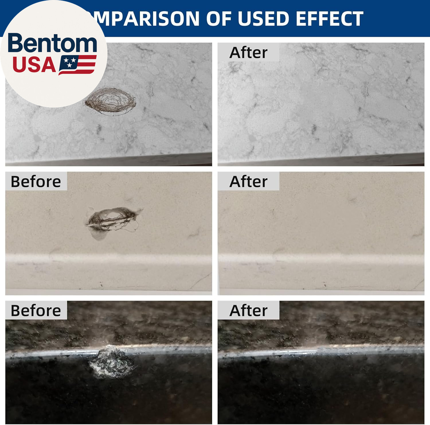 Tile and Granite Repair Kit, Marble Porcelain Stone and Quartz Countertops Repai