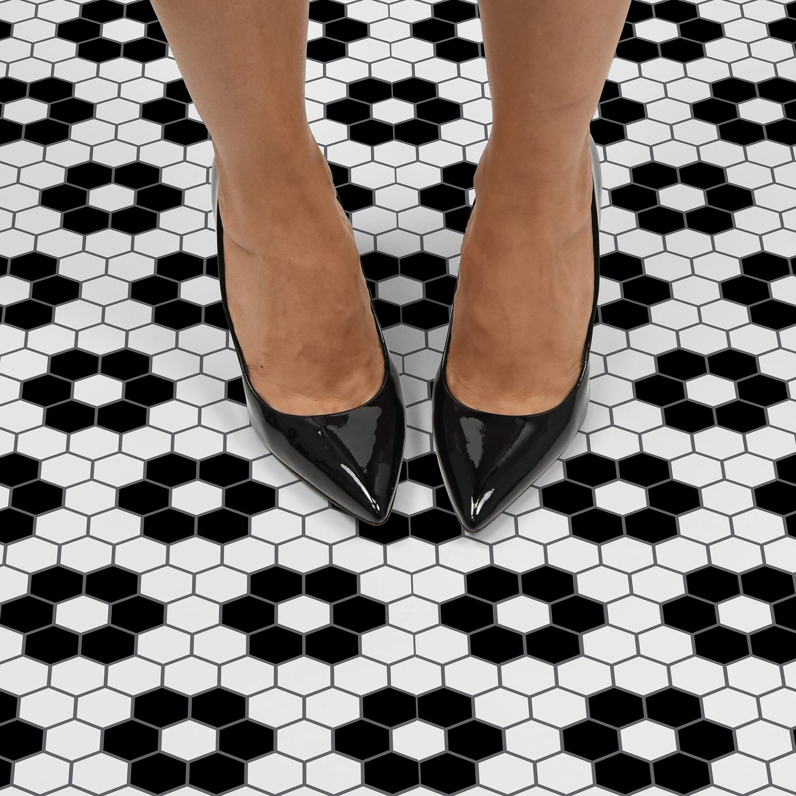 Black Biscotto Peel & Stick Floor Tiles, FP3931