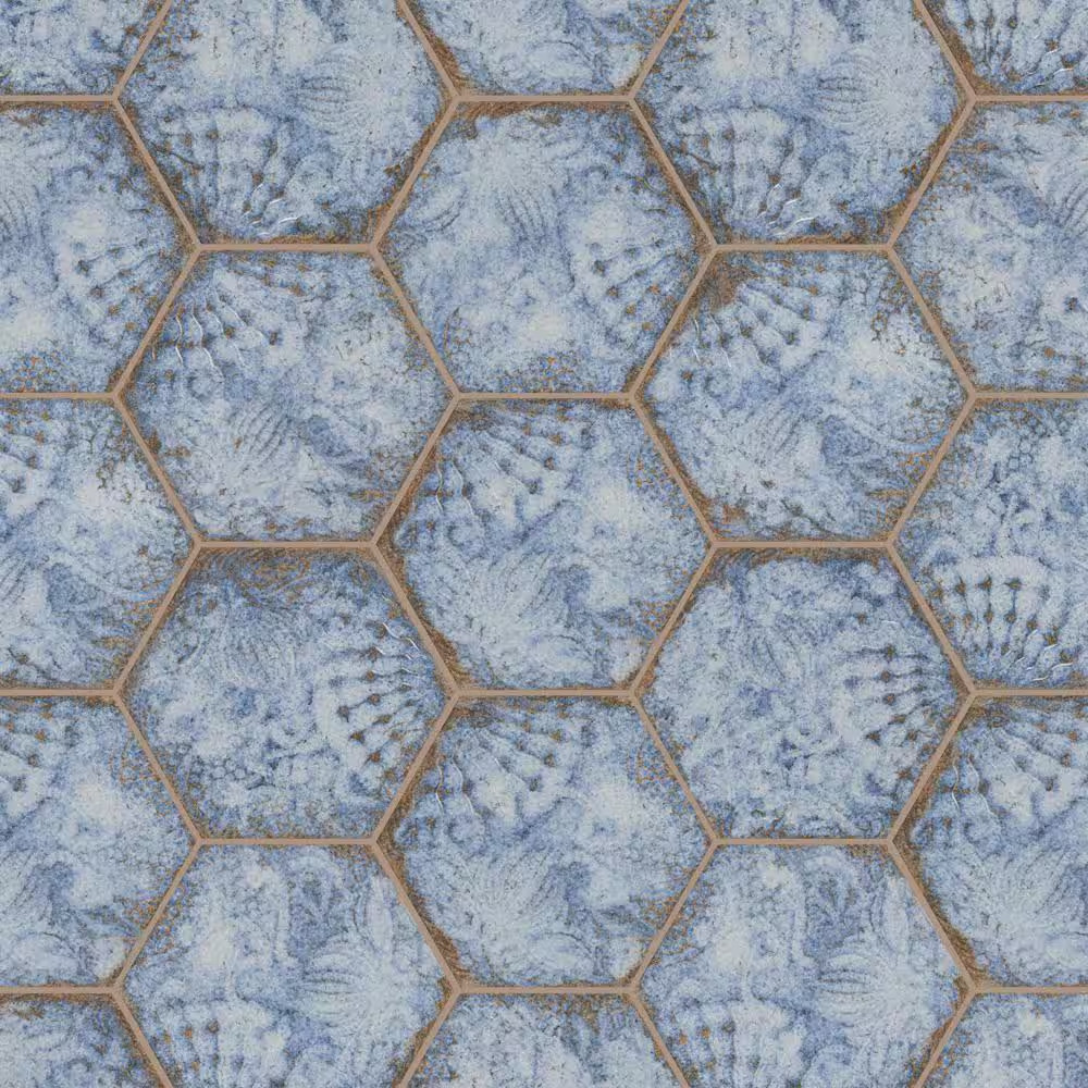 Gaudi React Hex Marina 8-5/8 In. X 9-7/8 In. Porcelain Floor and Wall Tile (11.5