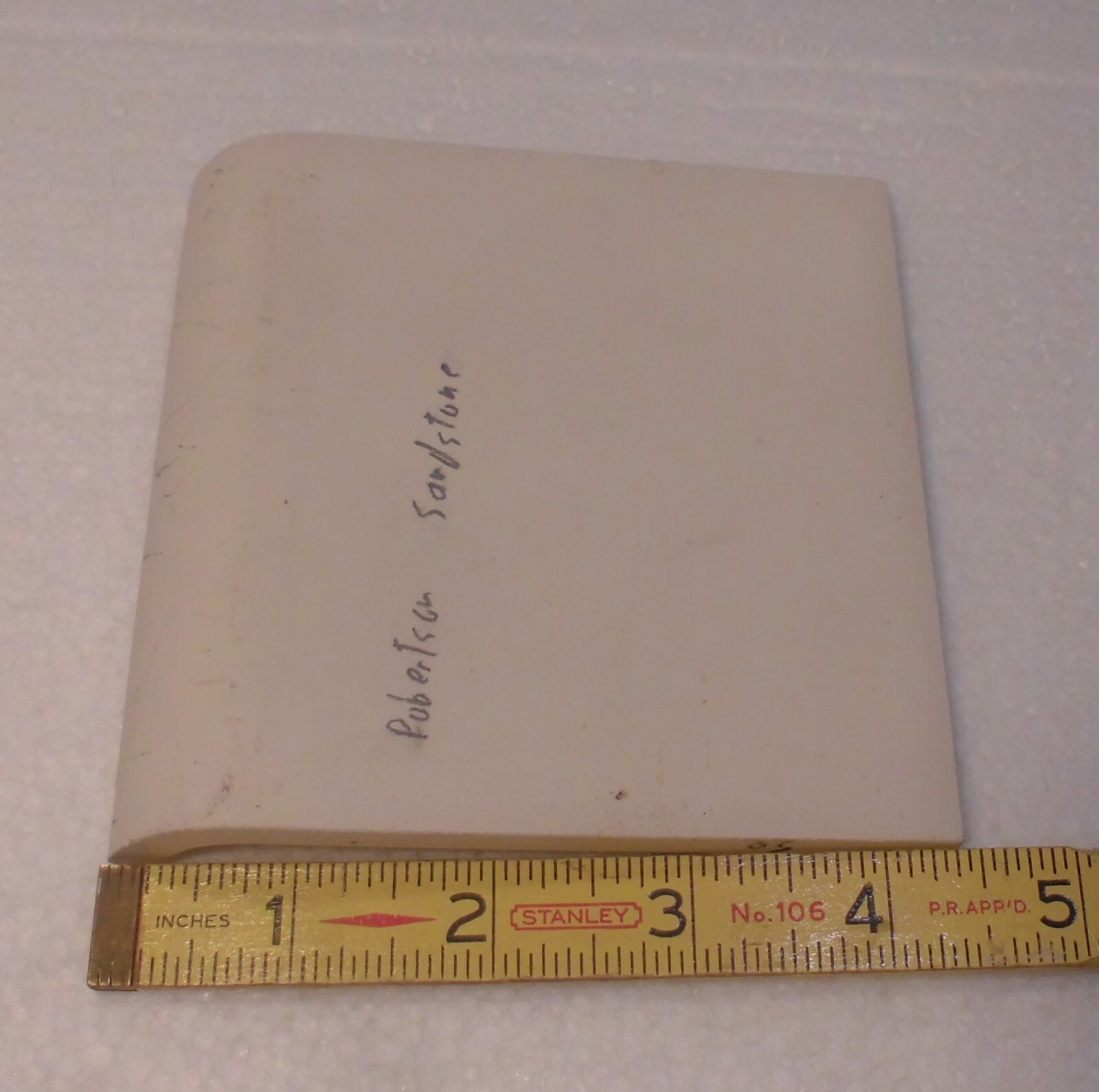 1 pc. Sandstone – Buckwheat: Cove-Base Ceramic Tile 4-5/16″ Robertson Co. Glossy