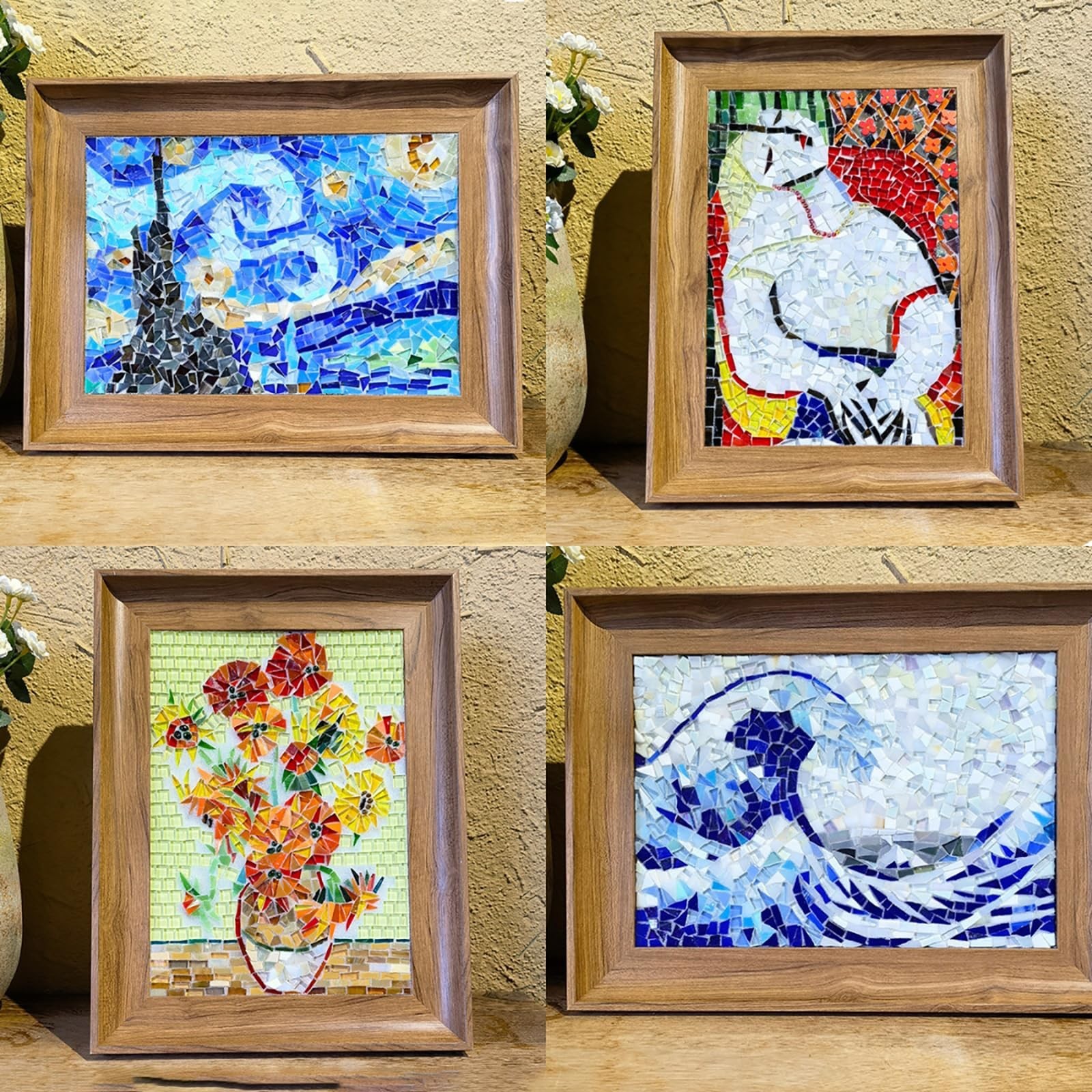Silver Mixed Irregular Mosaic Glass Mosaic Tiles Pieces, 300g Mosaic DIY Set …