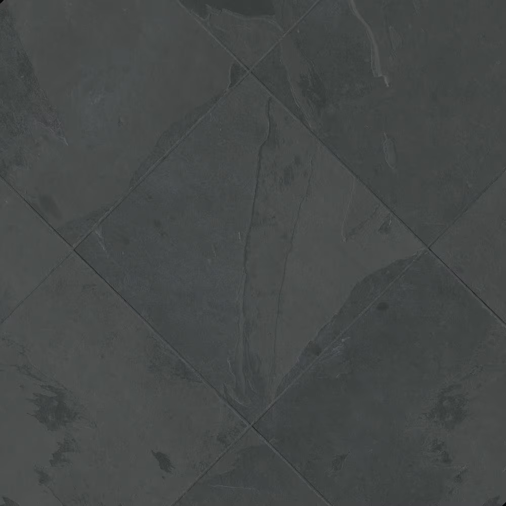 Montauk Black Slate Rectangle 18 In. X 36 In. Natural Textured Stone Look Floor