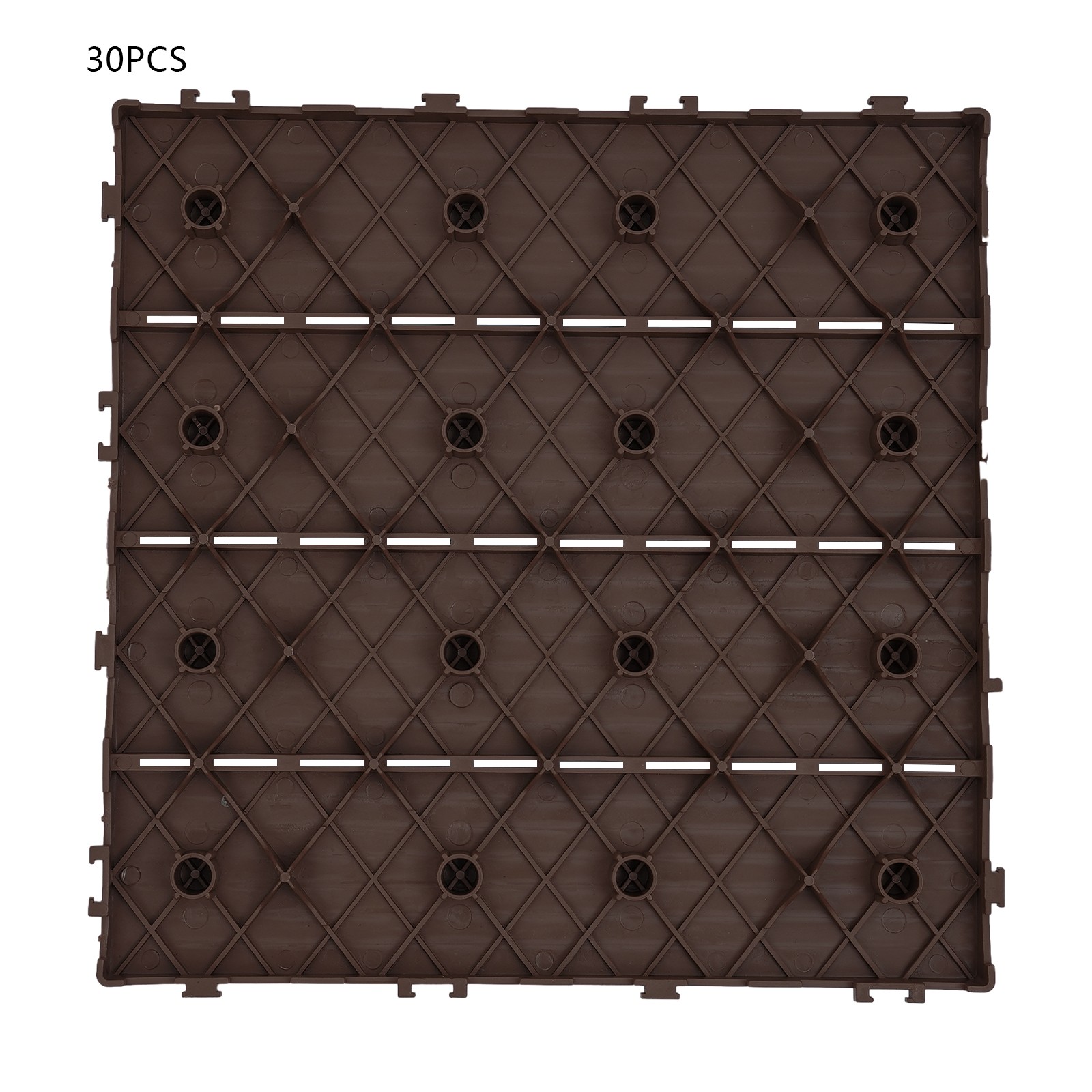 30pcs Deck Patio Tile Interlocking Plastic Flooring Pavers 11.81*11.81*0.79in
