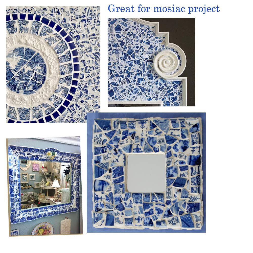 Broken Ceramic China Tiles Assortment Blue and White Porcelain Pieces
