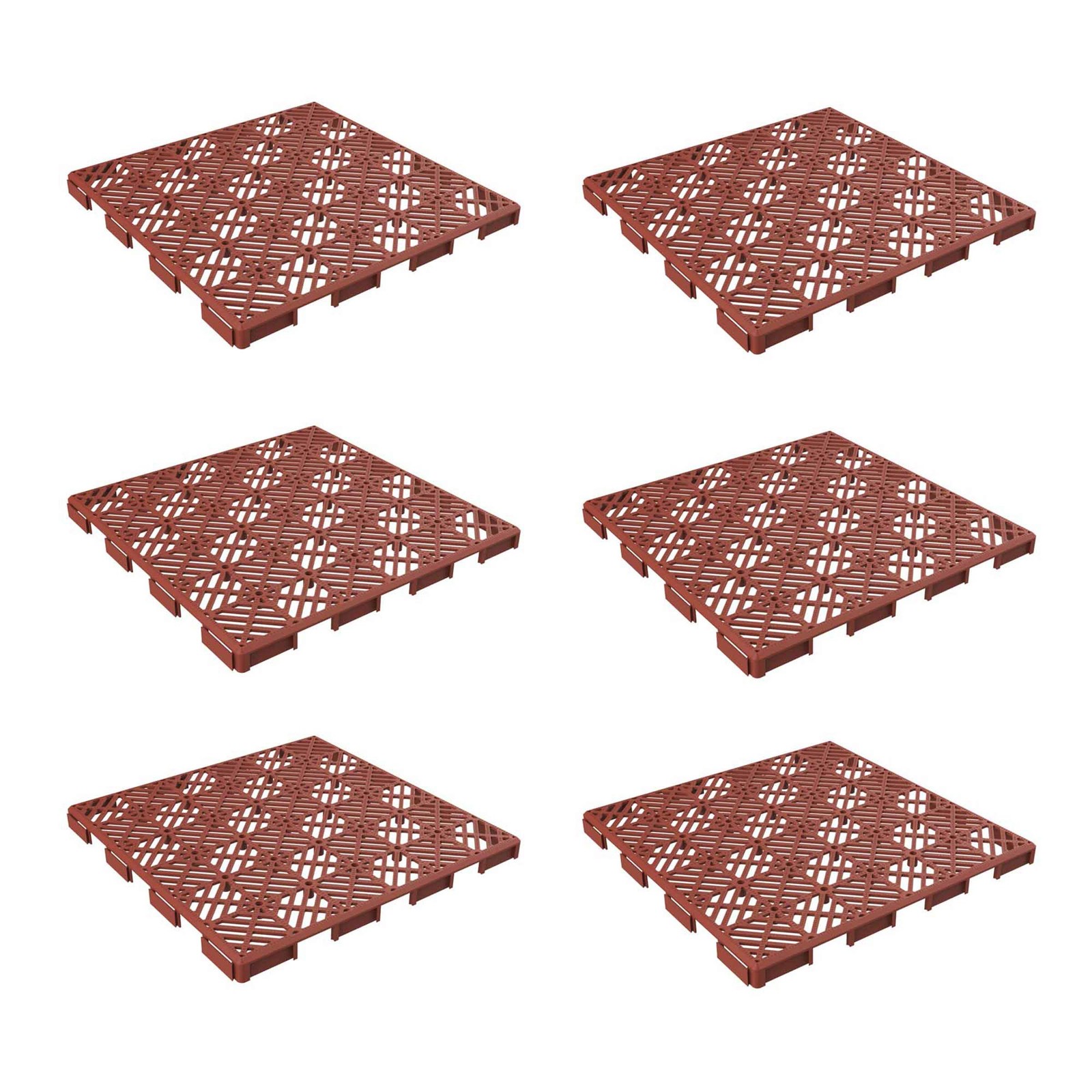 Deck Tiles – 6-Pack Pavers – Polypropylene Interlocking Patio Tiles – Outdoor