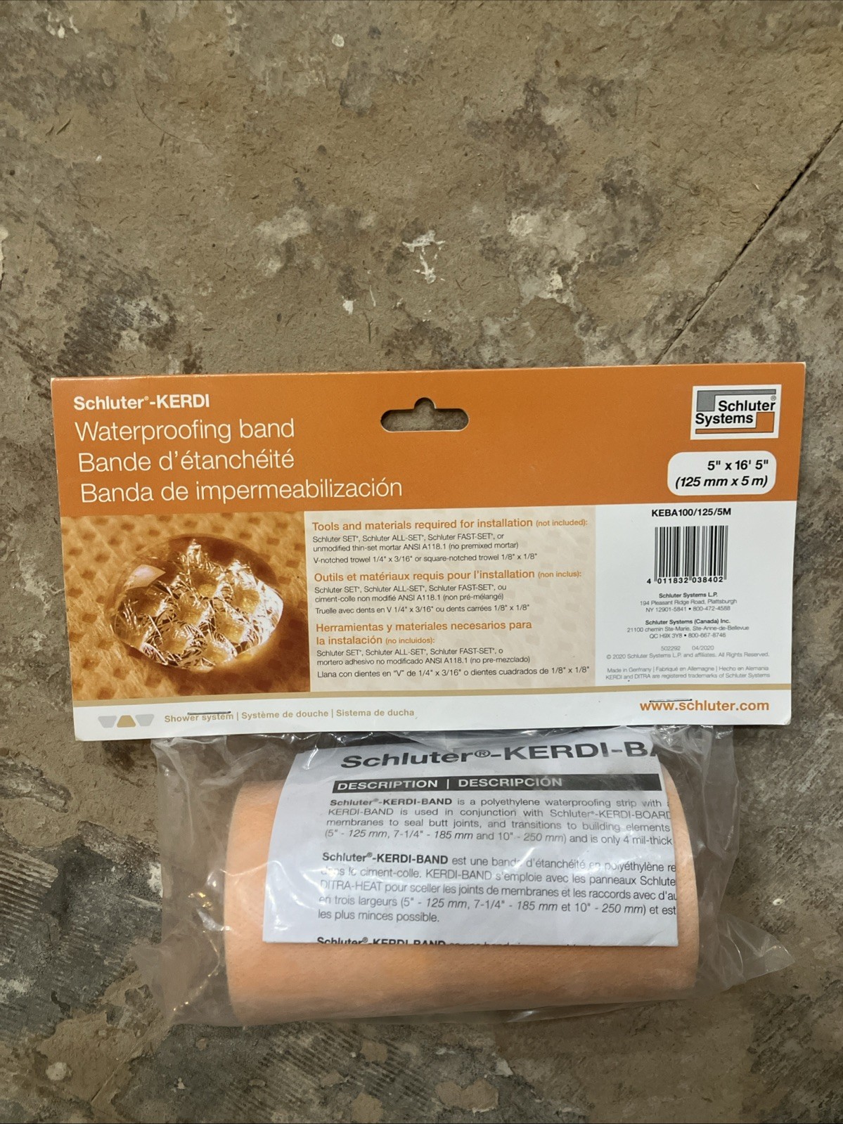 Schluter KERDI Waterproofing Band 5″ x 16’5″ (125 mm x 5 mm)