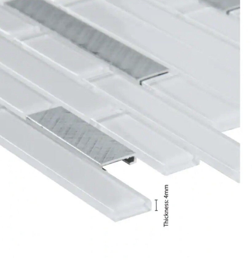 New Lucid Sky Interlocking Glass Tile Backsplash Shower Interior Design Clear