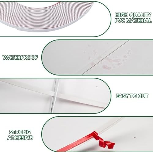 0.25in × 20Ft Peel and Stick Wall Molding Trim – Flexible Self Adhesive Molding