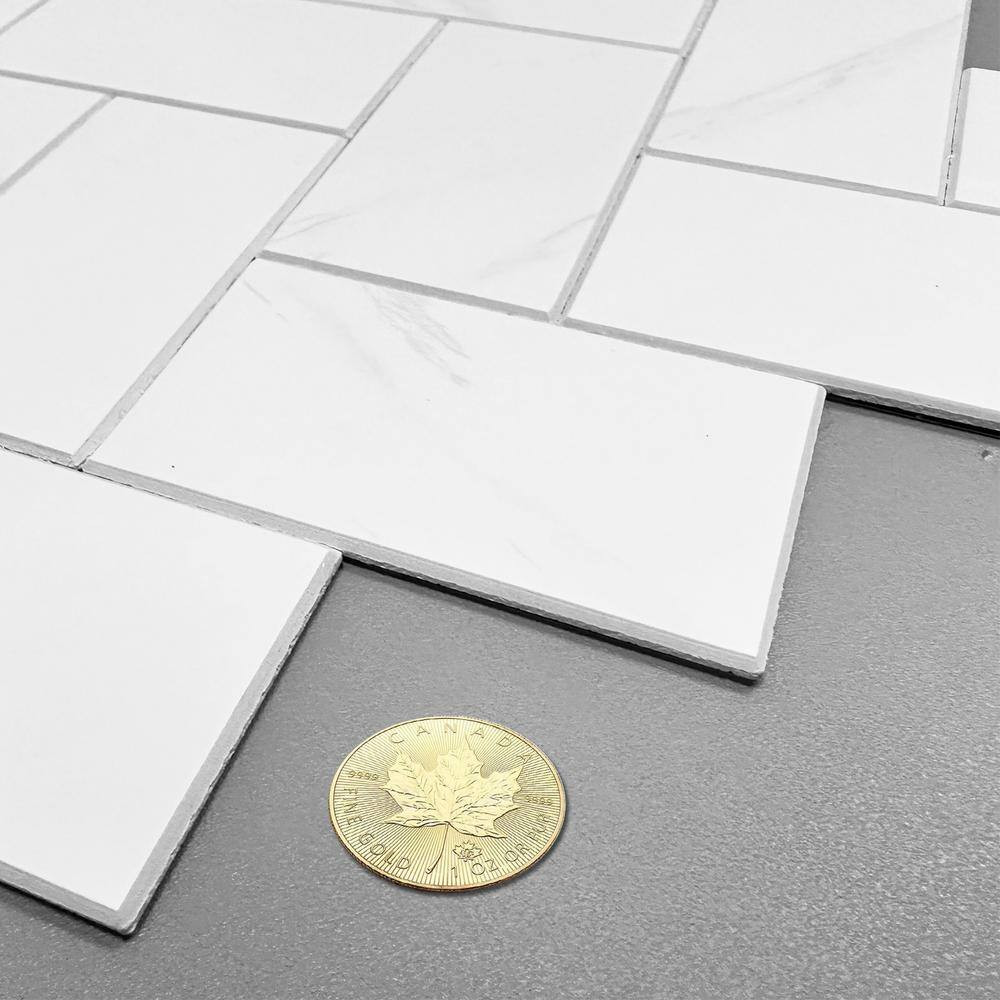 Marble 9.50 In. X 10.70 In. SPC Peel and Stick Backsplash Tile (0.7 Sq. Ft./Pack