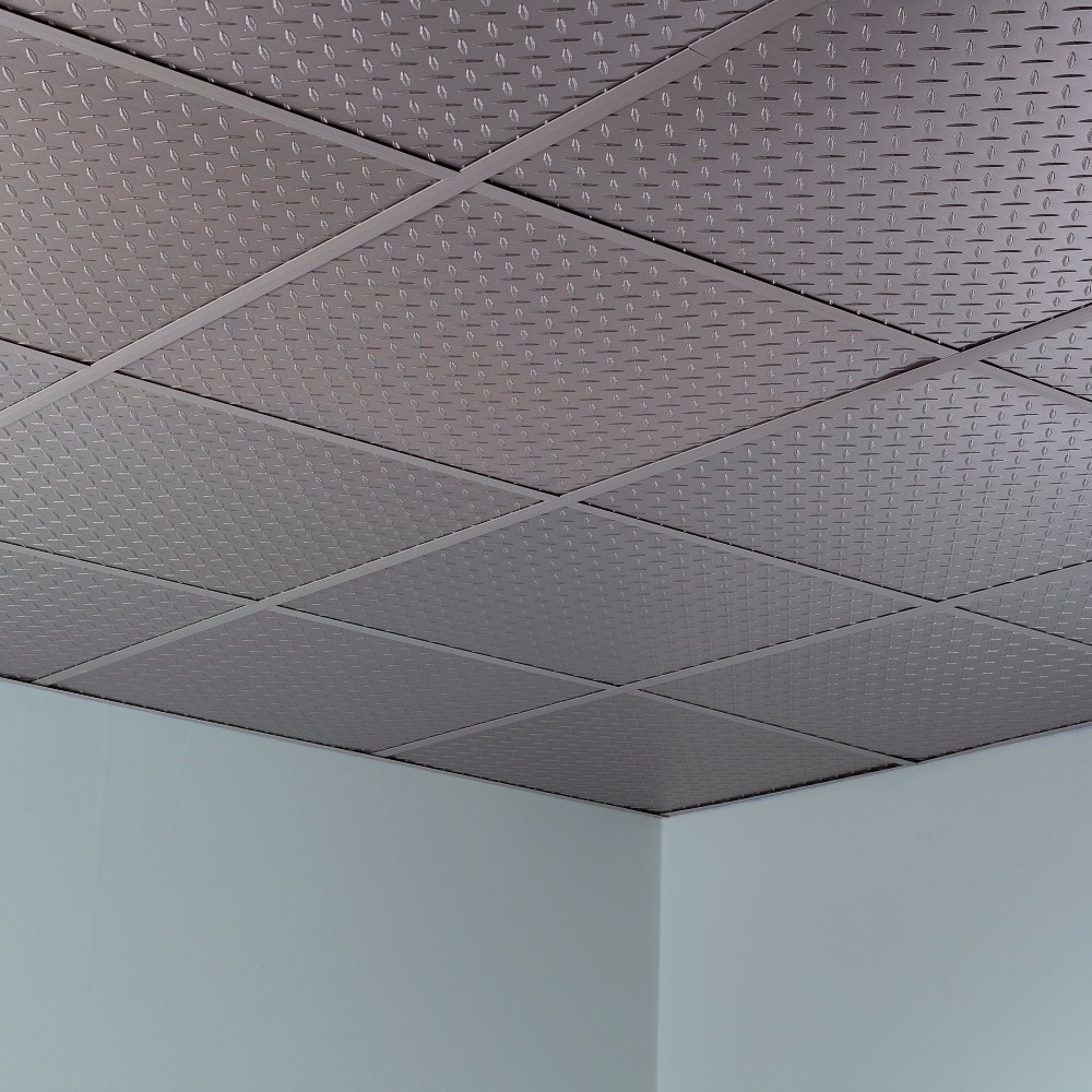 Fasade – Diamond Plate Revealed Edge Lay In Ceiling Tile/Panels (5 Pack)
