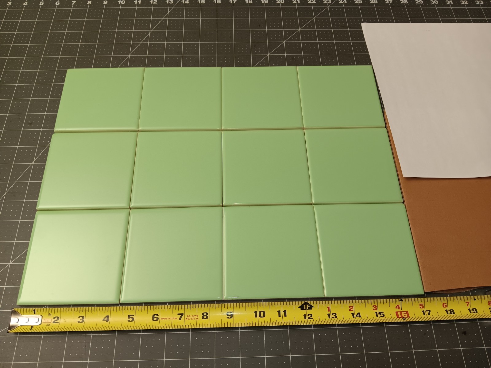 12 pc. Danto Japan Vintage Ceramic Tile JADITE Bullnose Bathroom NOS