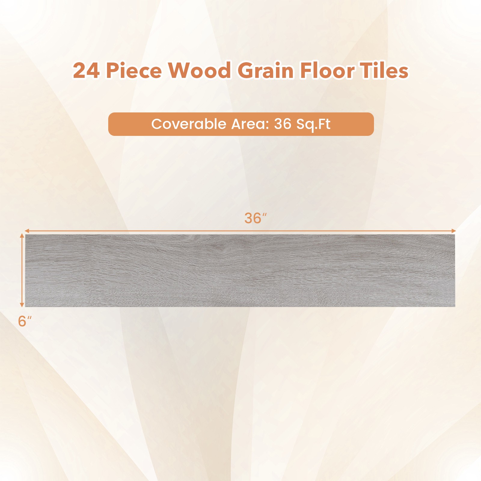 24-Pack 36 Sq.Ft Floor Tile Vinyl Flooring, Waterproof Vinyl Plank Flooring