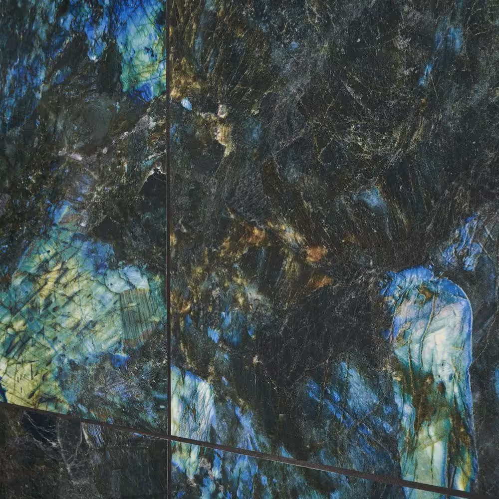 Jume Onyx Labrodorite Blue 24 In. X 48 In. Polished Porcelain Floor and Wall Til