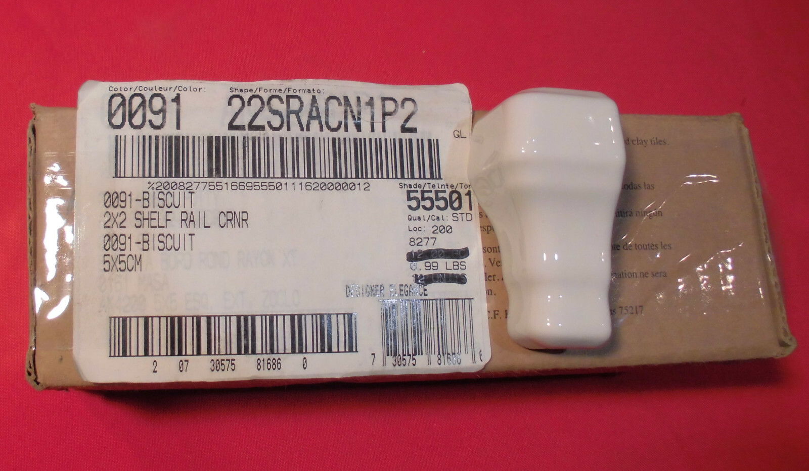 Biscuit Ceramic Chair Rail Tile 2-1/2″ X 1″ Corner #22SRACN1P2 American Olean