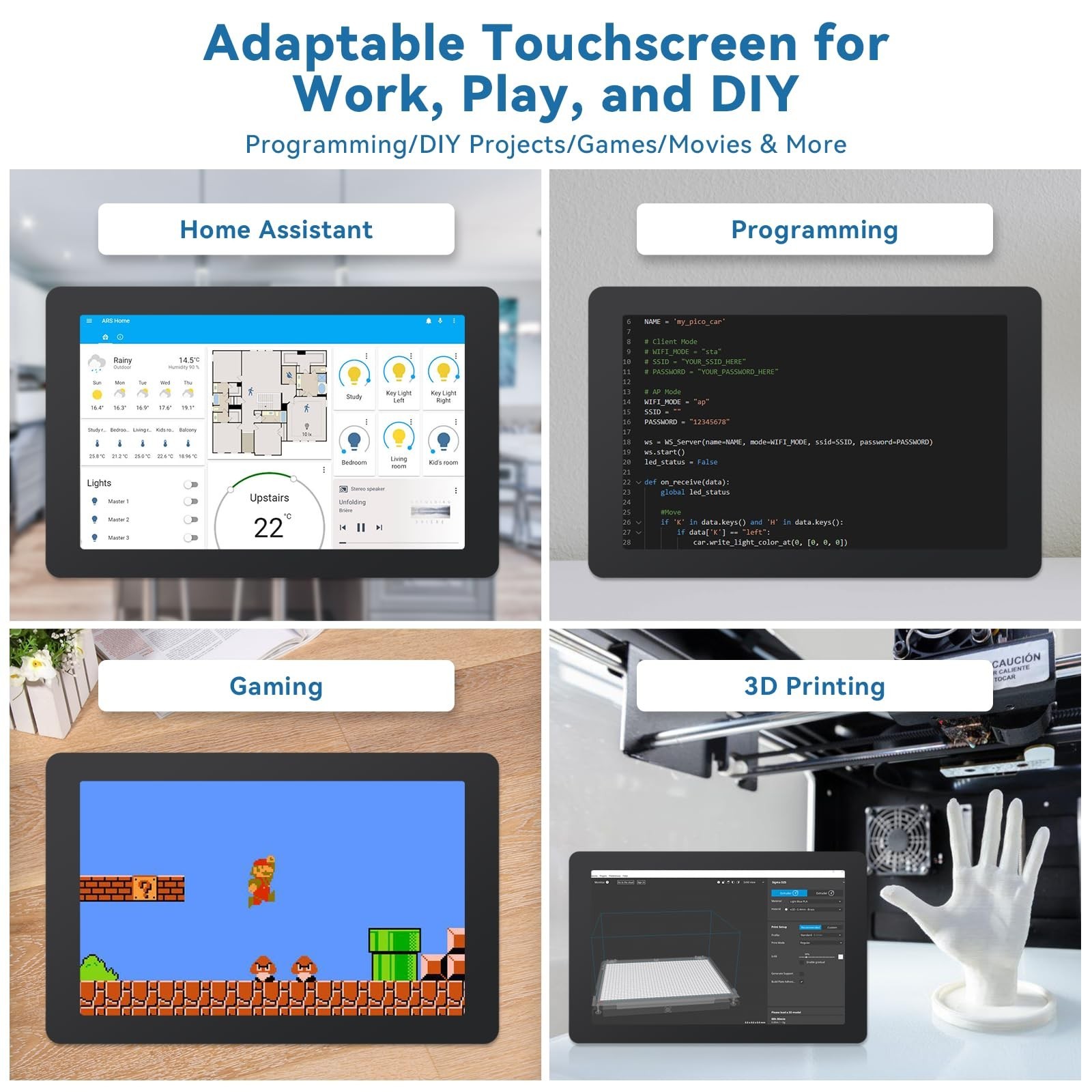 SunFounder Latest 10 Inch DIY Touch Screen All-in-One Solution for Raspberry …