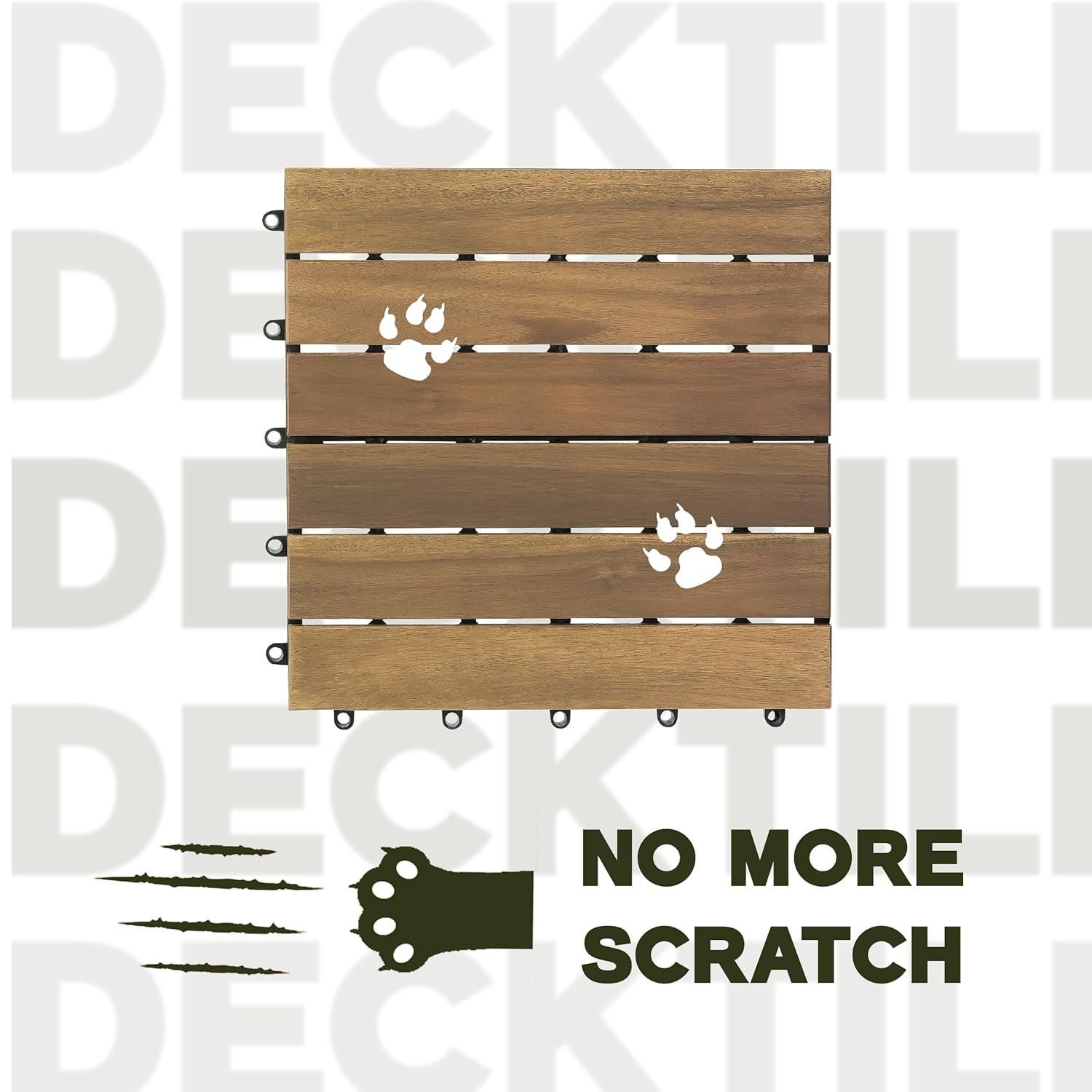 Acacia Wood Deck Tiles 9 Pcs Interlocking Snap Flooring Patio Balcony Pool