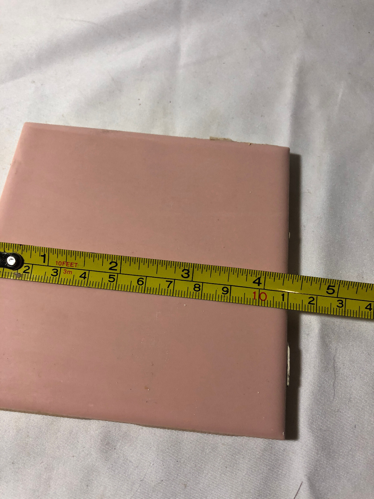 VTG Florida Tile Wall Ceramic Bath Mid Century Modern Pink Blush 4 3/8″ Set of 4