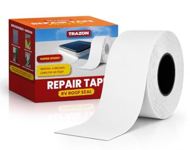 RV Roof Seal Tape 4 Inch x 55 Ft White – Professional Grade Butyl Sealant