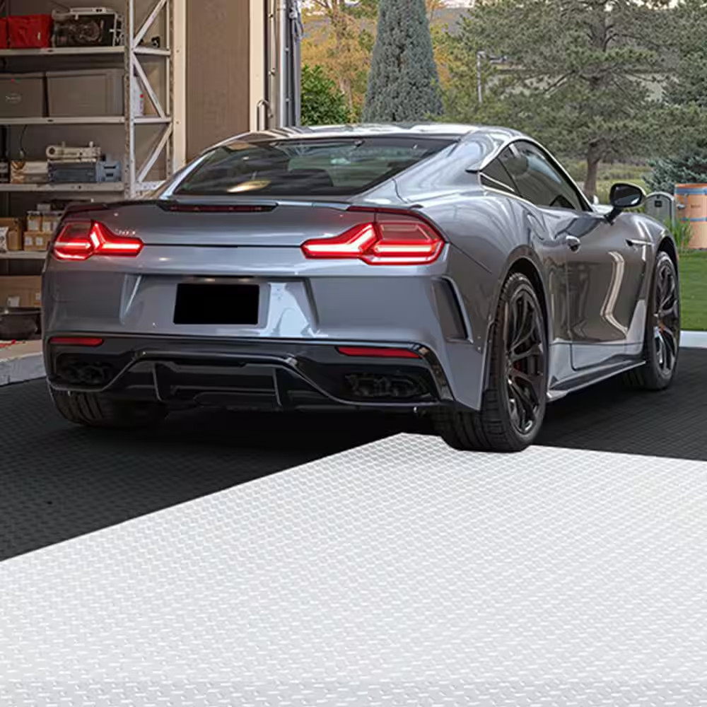 Garage Floor Tiles Interlocking, 8 Pack 20.2 X 20.2 X 0.2 In. Interlocking Modul