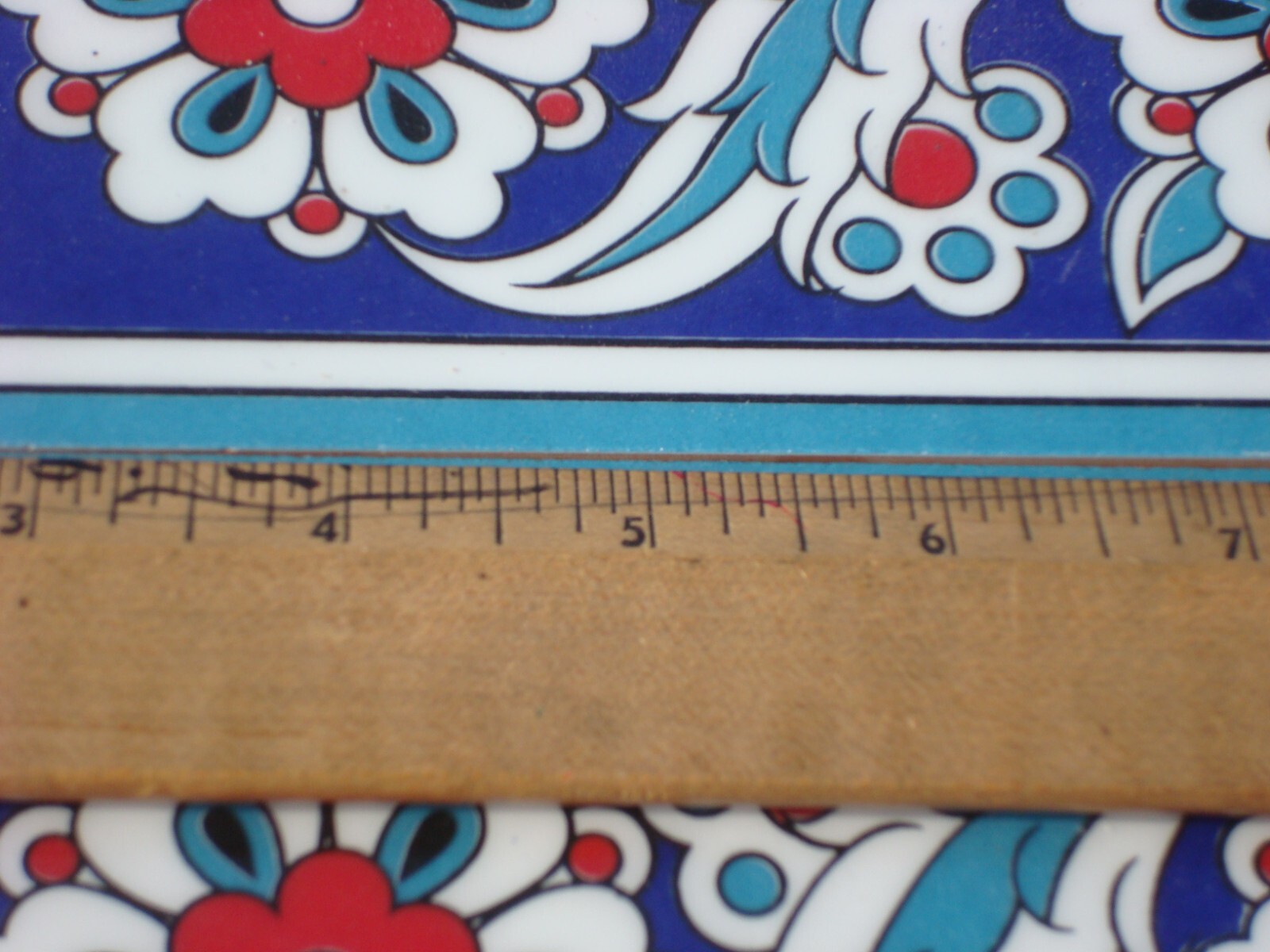 FLOWER BORDER TILES ACCENT TRIM TILES LOT OF 6 – 3.75″ x 7.75″
