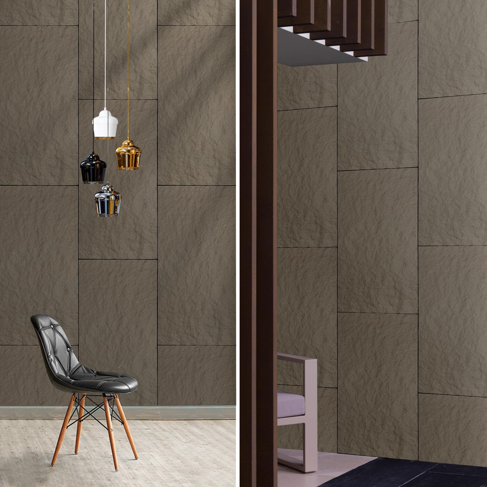 PU 3D Faux Stone Wall Panels, 4 PCS Wainscoting Panel for Interior Wall Decor…