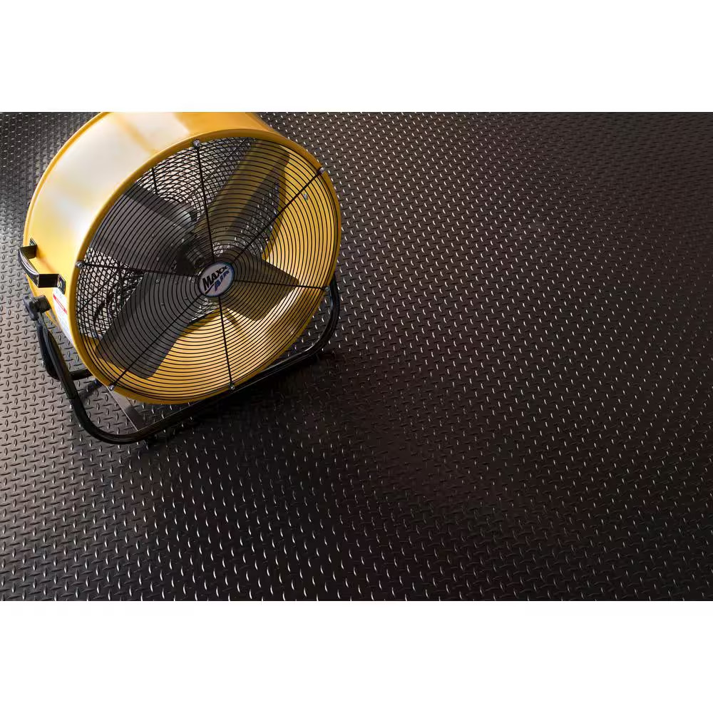 Diamond Tread 5 Ft. X 10 Ft. Midnight Black Commercial Grade Vinyl Garage Floori