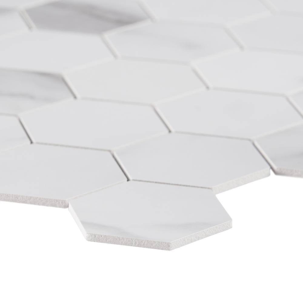 Luxe Core Hex Calacatta 11.61 In. X 11.81 In. SPC Peel and Stick Tile (0.95 Sq.