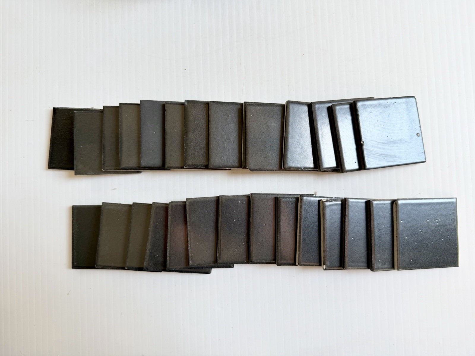 Lot Of Vintage 2” Square Ceramic Tiles MCM Kitchen Bath Black/ Dark Gray