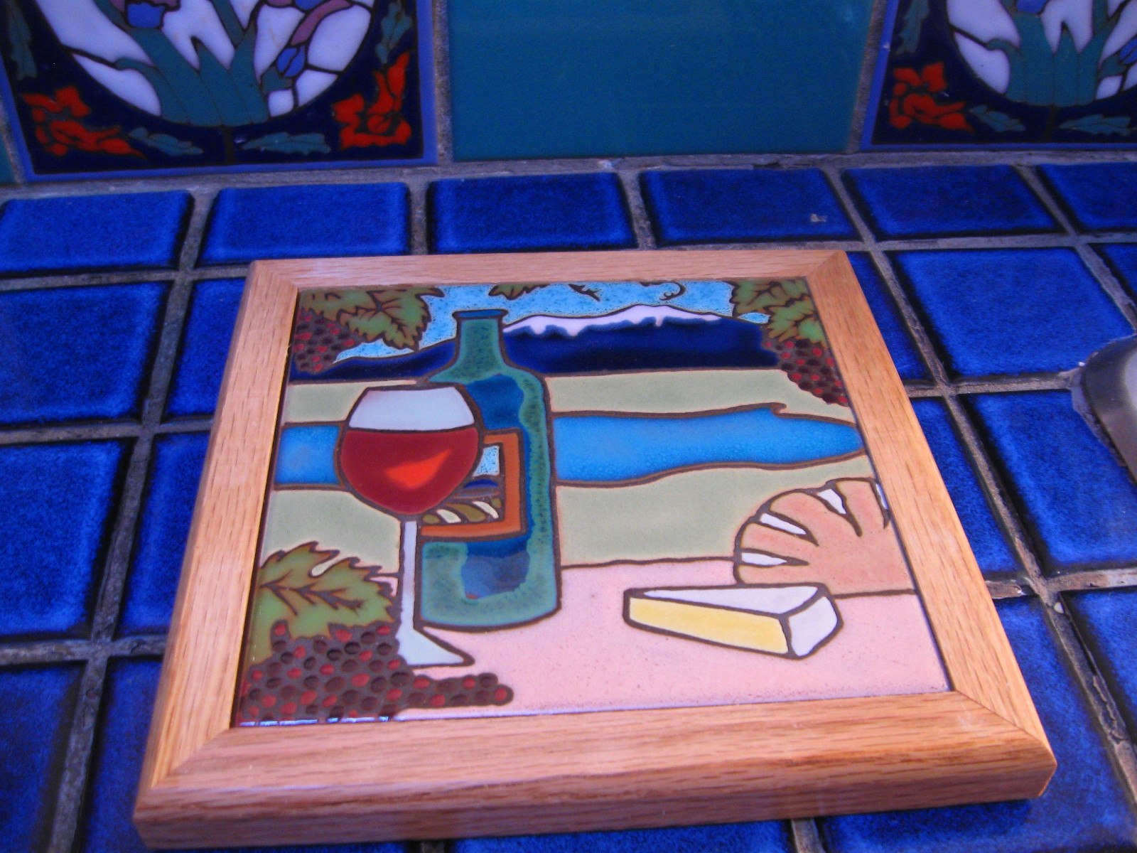 Ceramic Tile Golden Gate Bridge hand painted wall decor hot plate installation