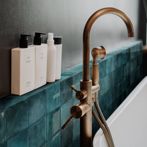 Zellige Costa Peel and Stick Backsplash Tiles Blue