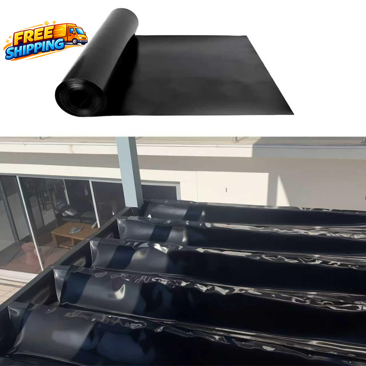 1PCS 50FT Black Waterproofing Membrane Black for under Deck Drainage System