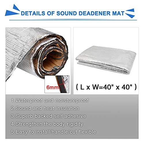 236mil 10.76sqft Car Engine Floor Cargo 40″ x 40″ = 100cm x 100cm = 10.76sq.ft