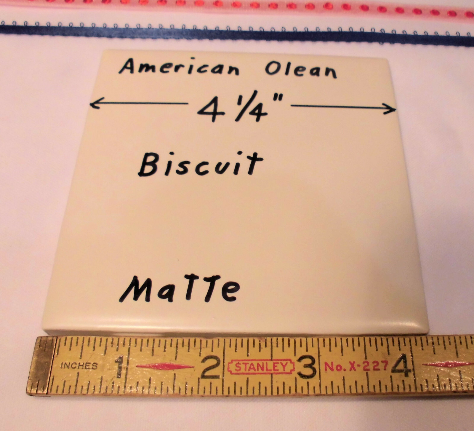 1 pc. 4-1/4″ Ceramic Tile *Matte Biscuit* by American Olean “New Stock”
