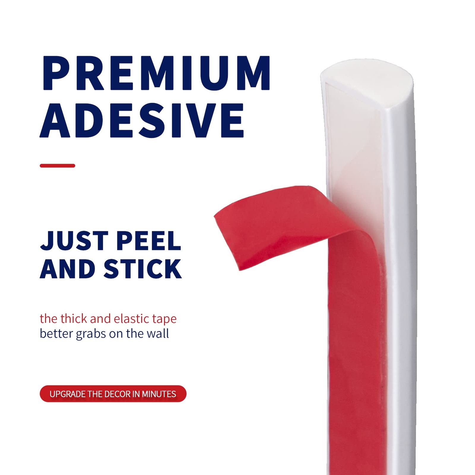 Art3dwallpanels 10 Ft Flexible Peel and Stick Trim Molding for Backsplash Tile E