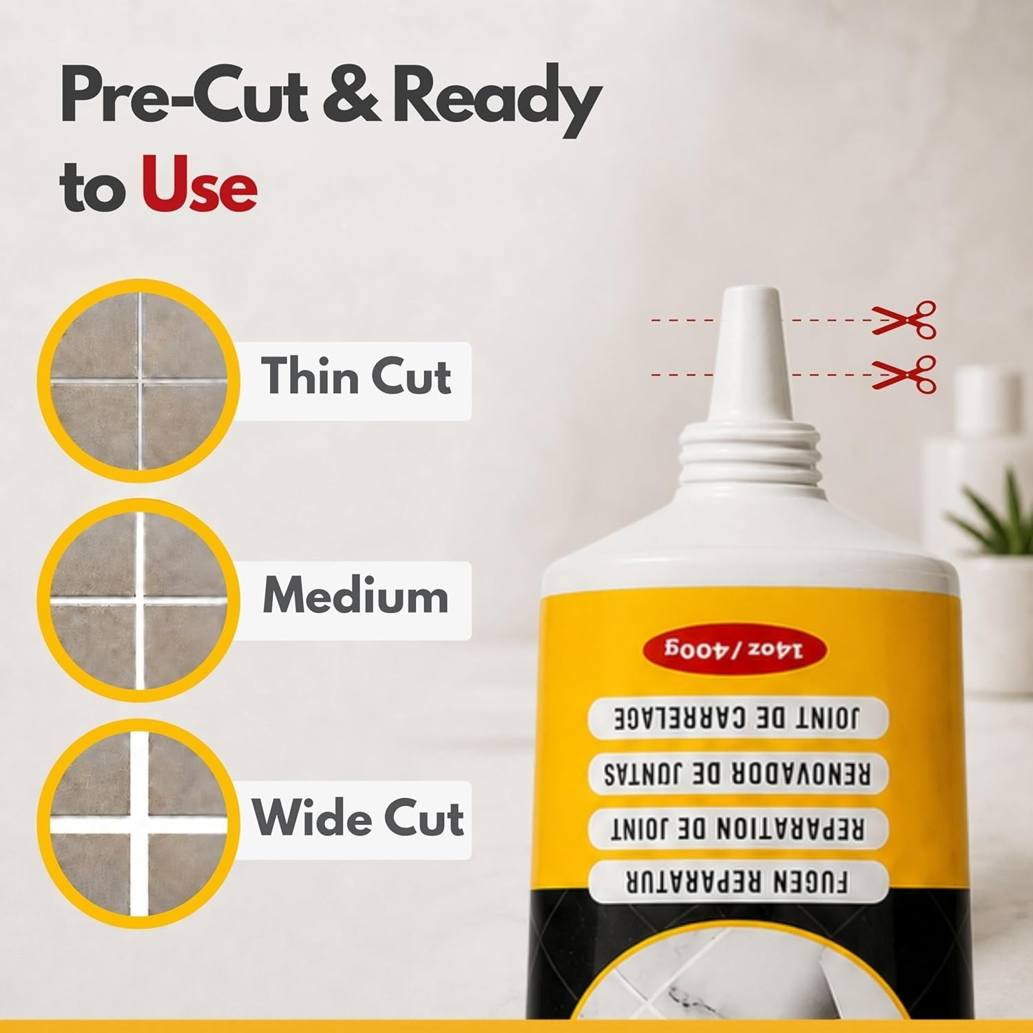 Pre-Mixed Dark Gray Grout Repair Paste for Ceramic & Porcelain Tiles – 8.8 oz