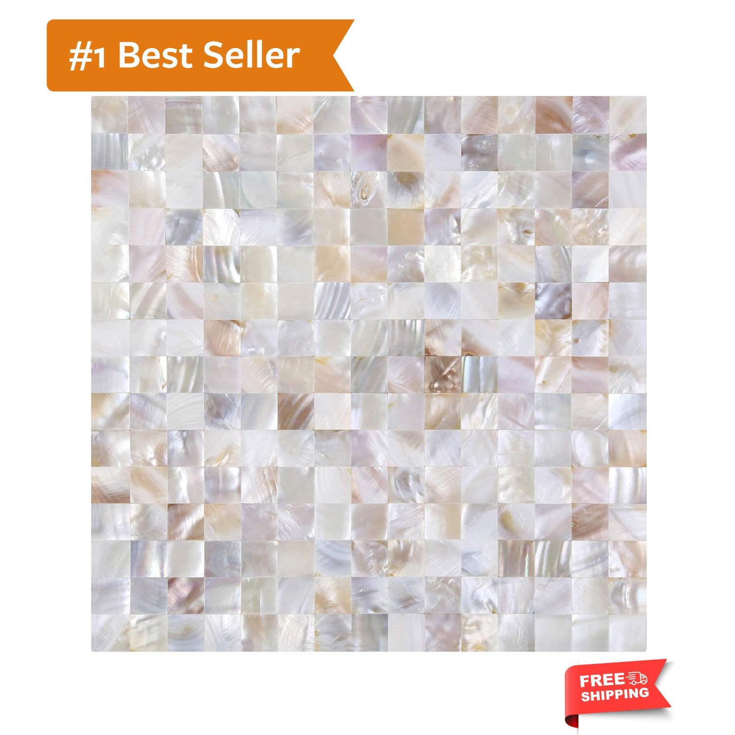 DIY-Friendly Mother of Pearl Mosaic Shell Tiles – Elegant Backsplash 12″ x 12″