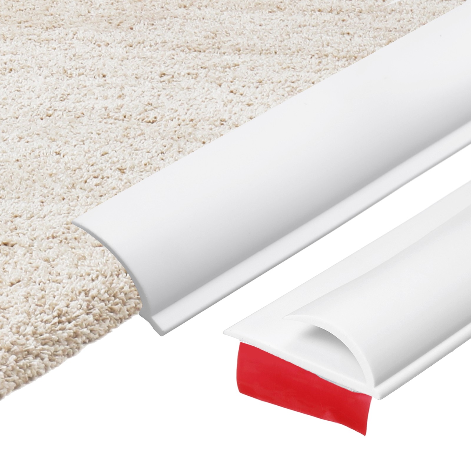 2 pcs strip edges carpet 25x3x0.5cm white cover for car