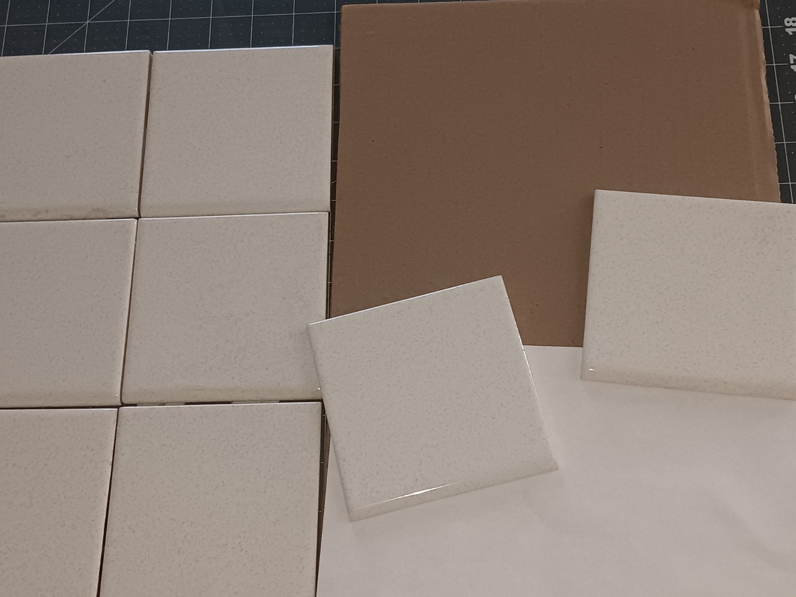 12 pc. Danto Japan Vintage Ceramic Tile GOLDEN SPICE Bullnose Bathroom NOS MCM