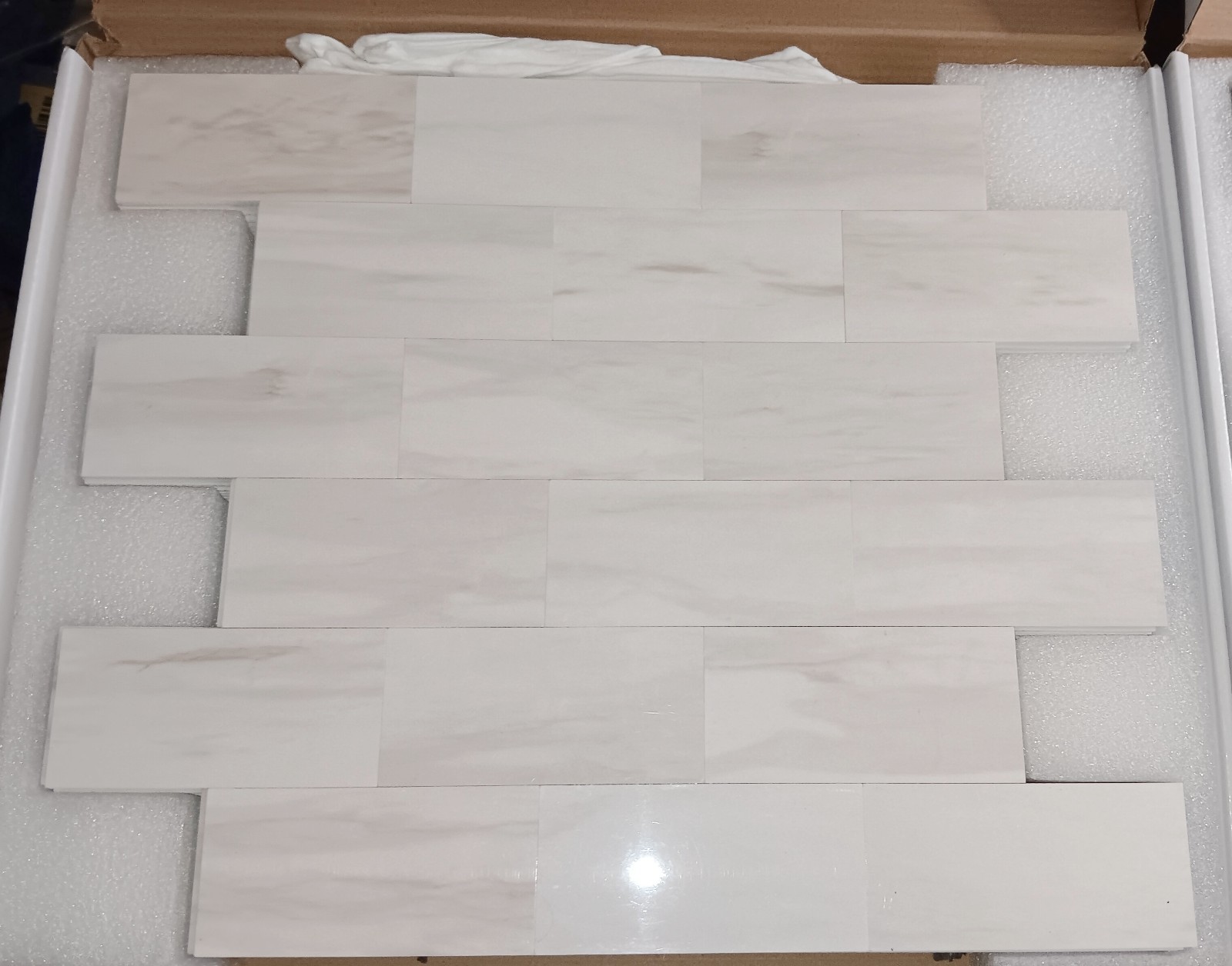 STICKGOO 10-Sheets Subway Tile Peel and Stick Backsplash – Polished Beige Marble