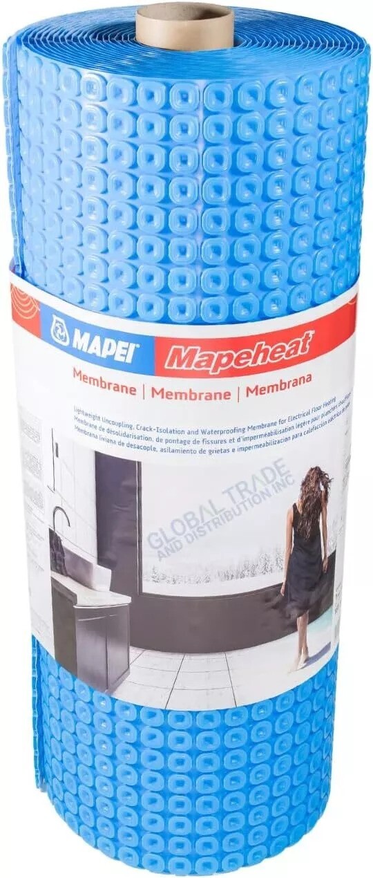 Mapei Mapeheat Floor Heat Uncoupling Membrane Underlayment 108 Ft² Roll