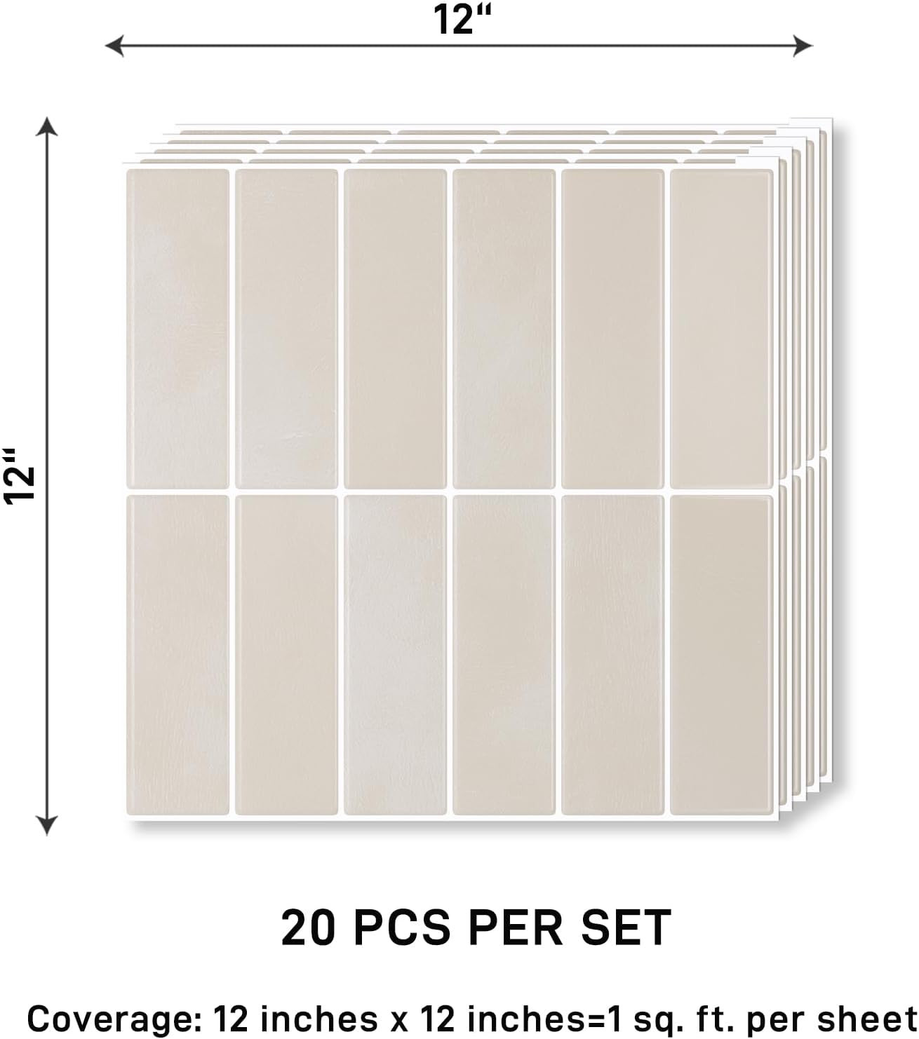 VaryPaper 20 Sheets Pink Beige Backsplash Peel and Stick Subway Tile Back Splash