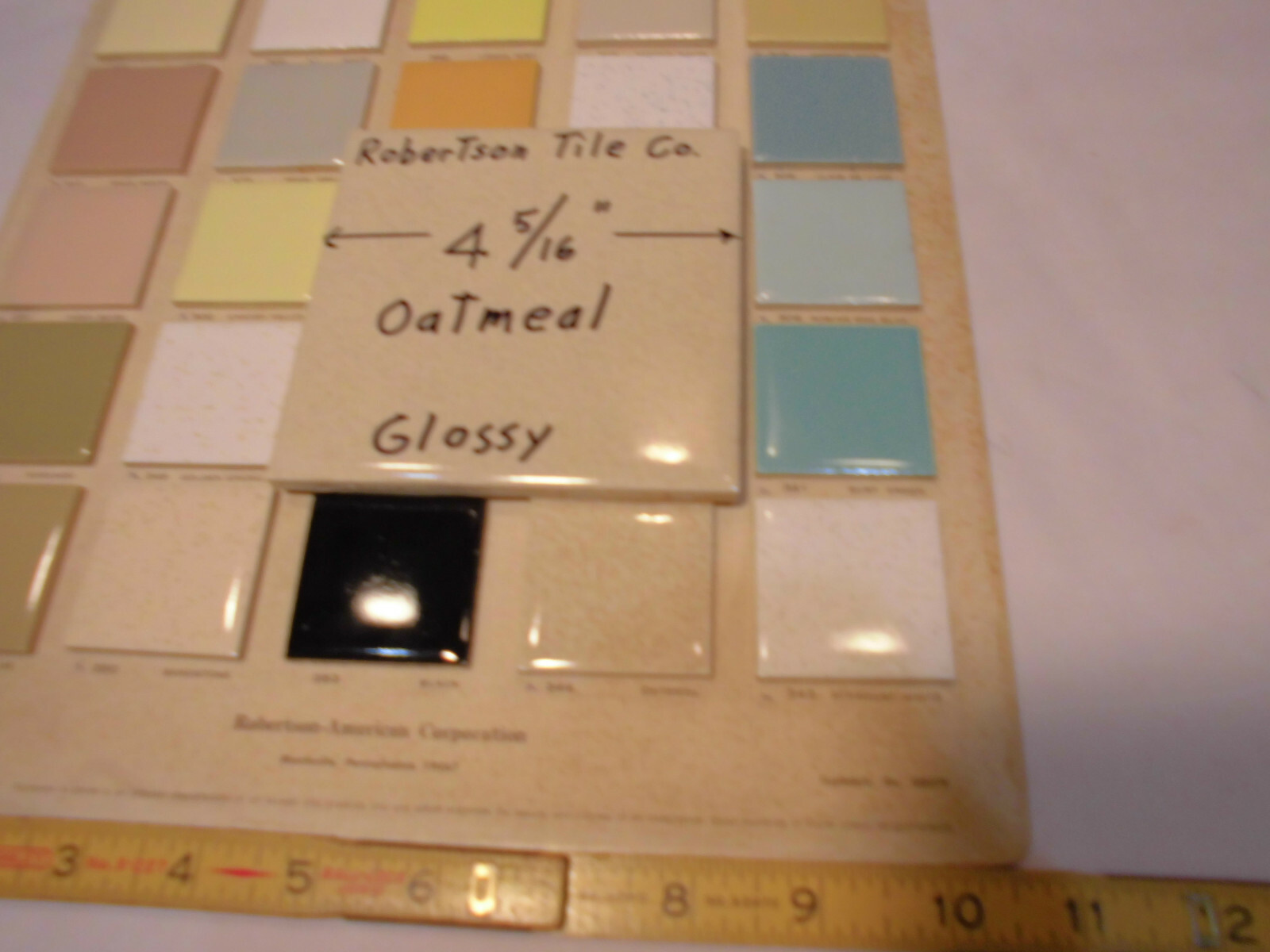 1 pc. Ceramic Tile *Oatmeal Color* 4-3/8″- 4-5/16″ Robertson Co. Cleaned Used