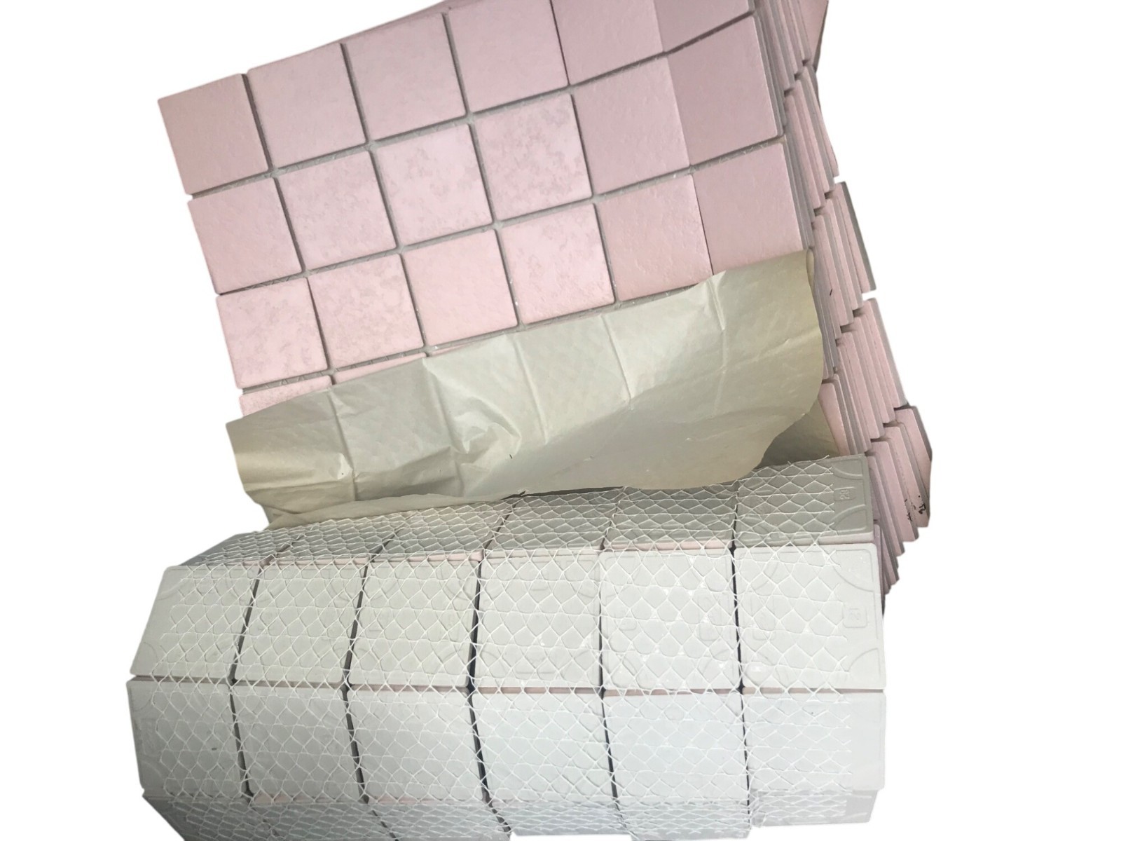 Vintage Latco Nuance Ceramic Floor Tiles 2 1/8 x 2 1/8x Pink Nuf Square Japan 2