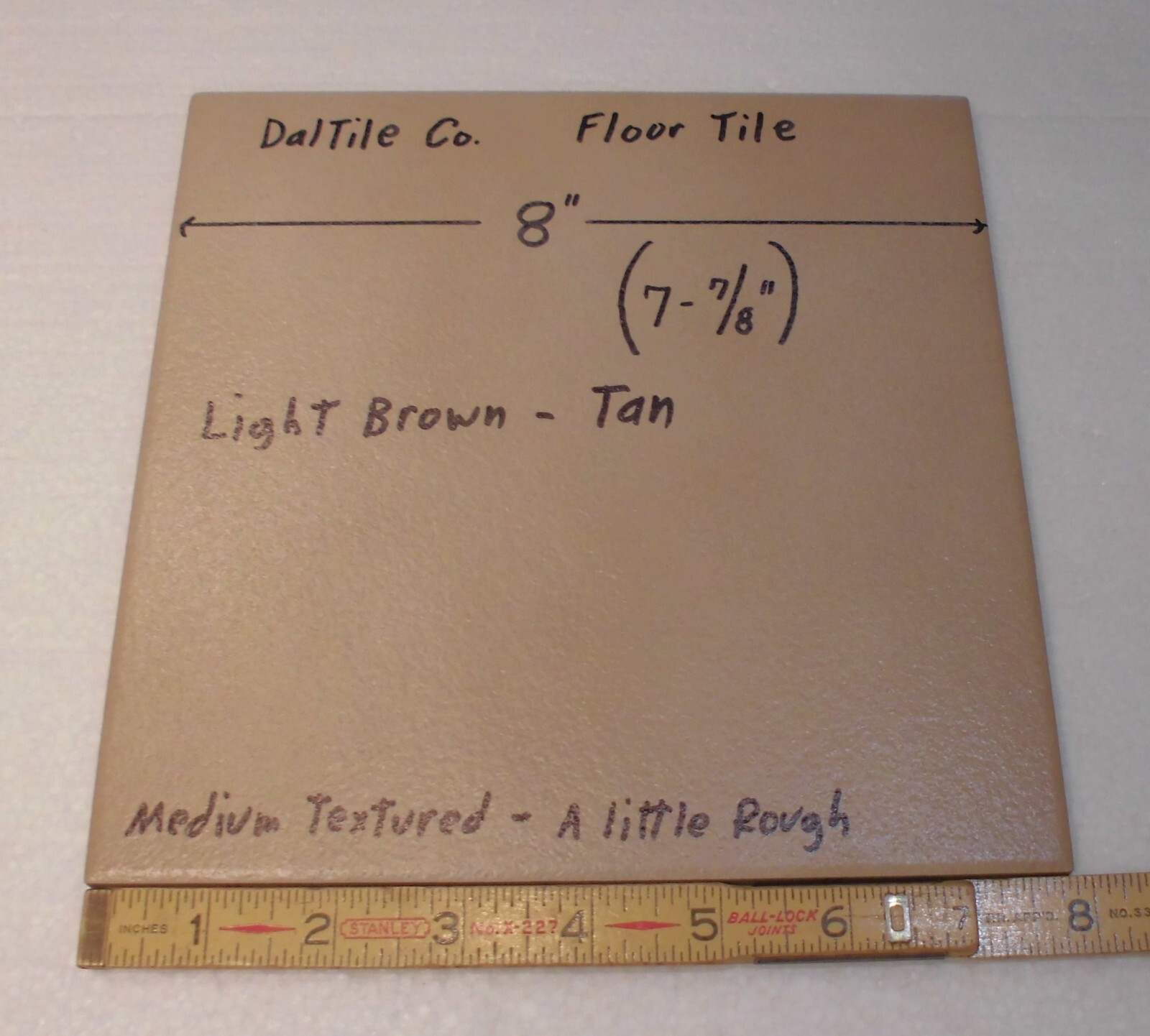 1 pc. Light Brown – Tan: Daltile Ceramic Textured Floor Tile 8″ X 8″ New Stock