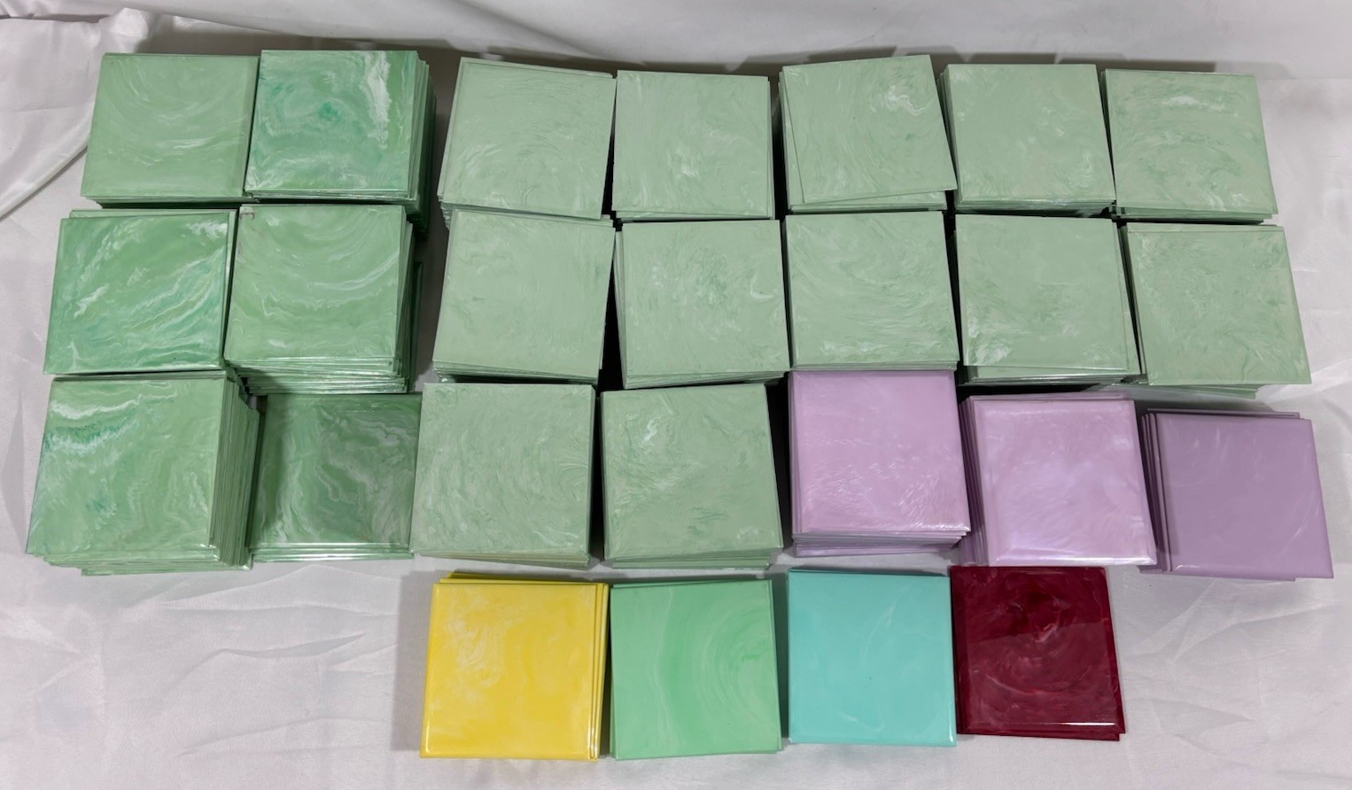 5 Vintage Lilac Pink/Purple Plastic Polystyrene Wall Tiles 4.25″x4.25″ Metallic