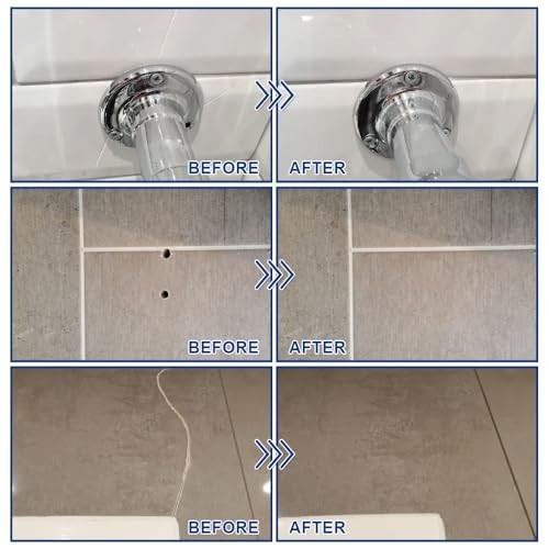 Tile Repair Kit for Chips & Cracks – Color Match Adhesive for Ceramic, Porcelain