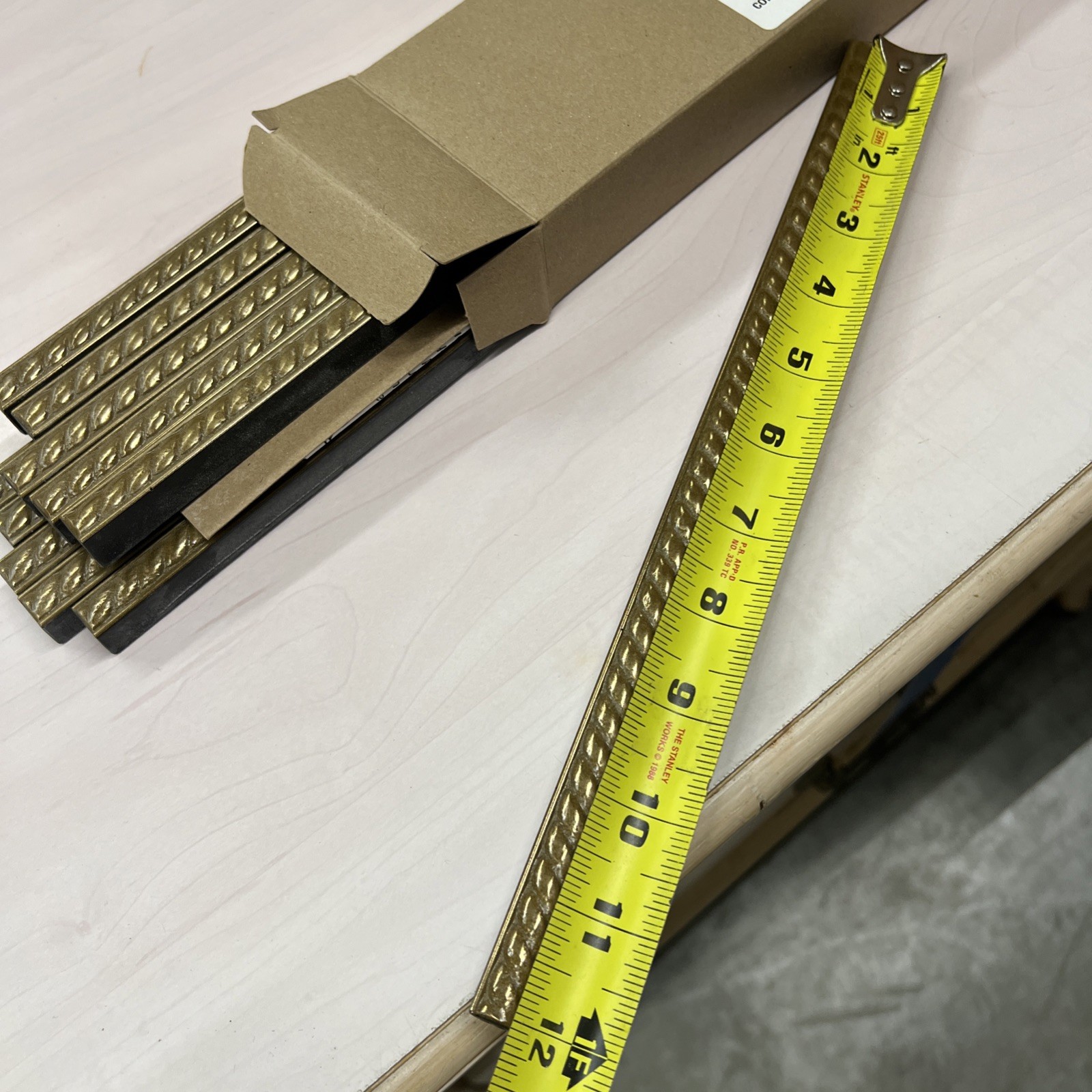 12 Questech Composite Trim Tile .5×12 Braided Rope Listel Gold Egg M1L200042011