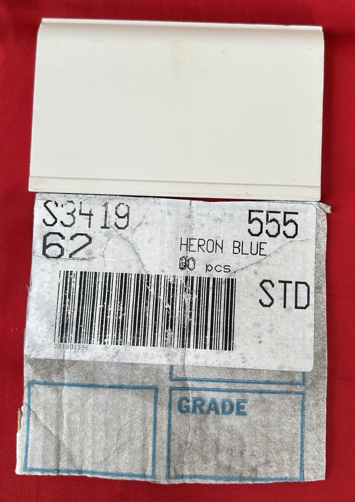 1 pc. Heron Blue: 3-3/4″ X 6-1/8″ Ceramic Cove Base Tile, florida Co. Flat Top